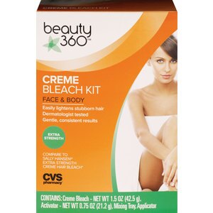 Beauty 360 Creme Bleach Kit for Face & Body, Extra Strength