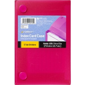 Caliber Index Card Case 5 Tab Dividers, Assorted Colors