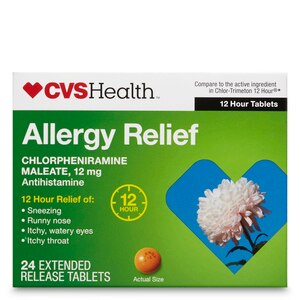 CVS Health 12-Hour Allergy Relief Antihistamine Tablets, 24CT