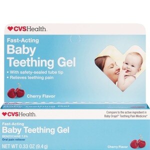 CVS Health Fast-Acting Baby Teething Gel Cherry Flavor, .33 OZ