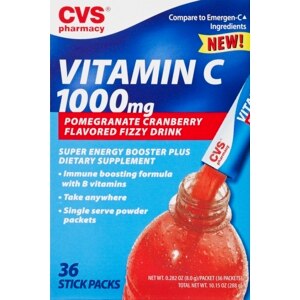 CVS Immune Support Vitamin C Fizzy Drink, 1000mg Raspberry