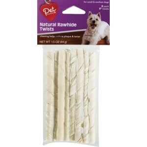 Pet Central 5 Inch Natural Rawhide Twists