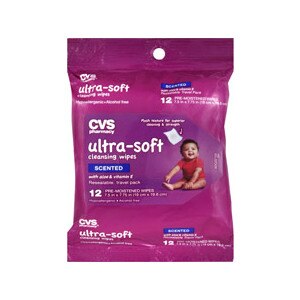 CVS Ultra-Soft Cleansing Wipes w/ Aloe & Vitamine E, Scented Travel Pack