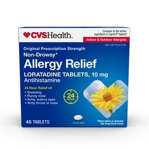 CVS Non-Drowsy Indoor & Outdoor Allergy Relief Loratadine Tablets, 45 CT