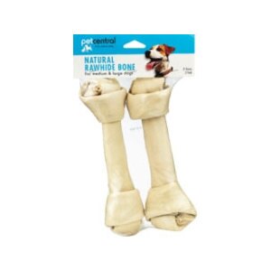 Pet Central 8 Inch Natural Rawhide Bone