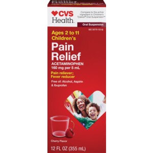 CVS Health Children's Pain Relief Suspension Liquid Cherry Flavor, 12 OZ