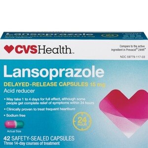 CVS Health Acid Reducer Lansoprazole Delayed-Release Capsules 15mg