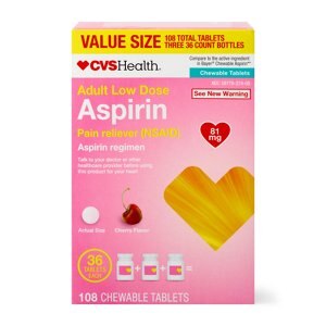 CVS Adult Low Dose Aspirin 81 Mg Chewable Tablets Cherry