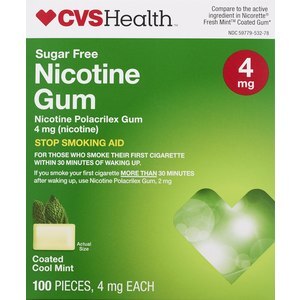 CVS Nicotine Polacrilex Coated Gum 4 Mg Cool Mint