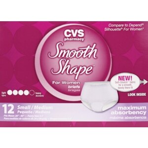 CVS Smooth Shape Briefs for Woman Maximum Absorbency, Small/Medium
