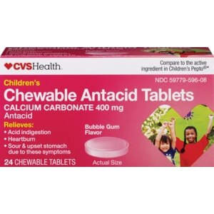 CVS Children's Chewable Antacid Tablets Bubble Gum Glavor