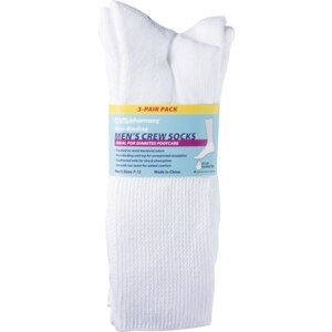 CVS Non-Binding Men's Crew Socks - Diabetes Footcare, Size 7-12 White