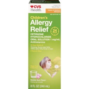 CVS Children's 24 Hour Indoor/Outdoor Allergy Relief, Bubble Gum Flavor