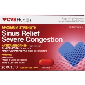 CVS Maximum Strength Sinus Relief Severe Congestion Caplets