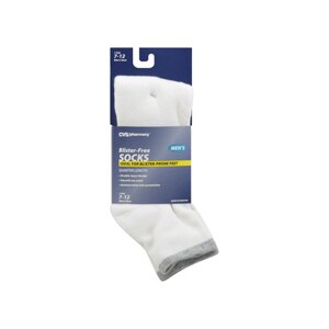 CVS Men's Quarter Length Blister-Free Socks, Size 7-12