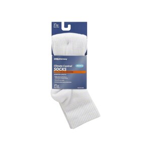 CVS Men's Quarter Length Climate Control Socks, Size 7-12