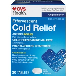 CVS Effervescent Cold Relief Tablets Original Flavor
