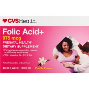 CVS Chewable Folic Acid+ 975mcg Prenatal Health Tablets