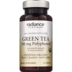 Radiance Platinum Green Tea 500mg Polyphenols Tablets, 30ct