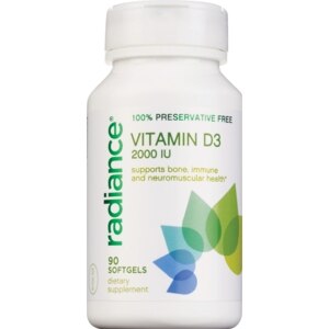Radiance Vitamin D3 Softgels, 2000IU