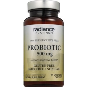 Radiance Platinum Probiotic Vegetable Capsules, 500mg