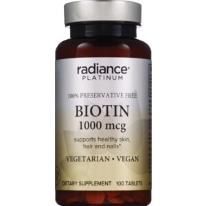 Radiance Platinum Biotin Tablets, 1000mcg