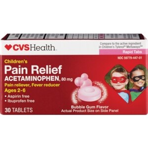 CVS Children's Pain Relief Rapid Tabs Bubble Gum Flavor