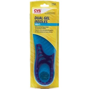 CVS - Plantillas con doble capa de gel, para hombres, tallas 8-13