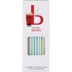 Just the Basics Flexible Straws, 100CT