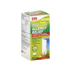 CVS Indoor/Outdoor Allergy Relief Cetirizine Hydrochloride 10 mg Tablets Value Size