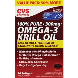 CVS 100% Pure Omega-3 Krill Oil Softgels 300mg