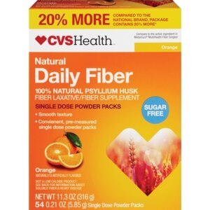 CVS Natural Fiber Supplement Sugar Free Single Dose Powder Packets Orange