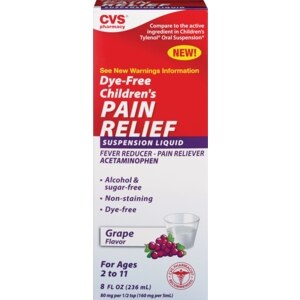 CVS Pharmacy Dye Free Children's Pain Relief Suspension Liquid