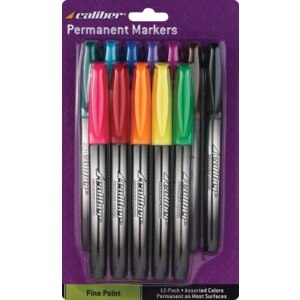 Caliber Fine Point Permanent Markers Assorted Colors