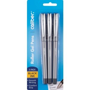 Caliber Fine Point Roller Gel Pens Black