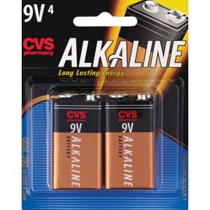 CVS Alkaline Batteries 9V 4 Pack