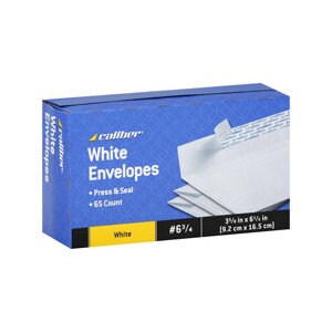 Caliber White Envelopes 3 5/8 X 6 1/2 Inch
