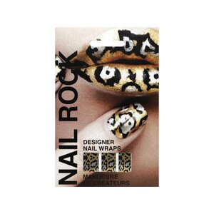 Nail Rock Designer Nail Wraps Cheetah Gold, Black and Silver