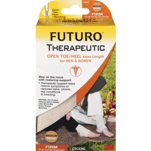 Futuro Therapeutic Support Knee High Open Toe/Heel Firm Medium Beige