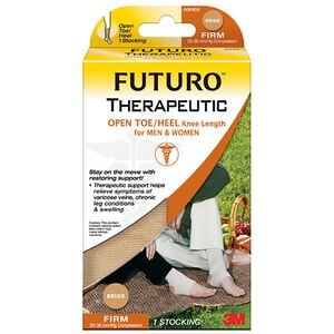 Futuro Therapeutic Support Knee High Open Toe/Heel Firm Large Beige