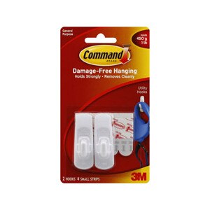 Command 3m - 2 Small Hooks, Removable