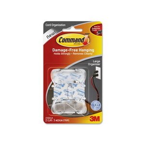 3M Command Damage-Free Cord Organizer Hanging Clips & Strips, Medium