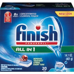 Finish Powerball Tabs Dishwasher Detergent Fresh Scent, 20CT