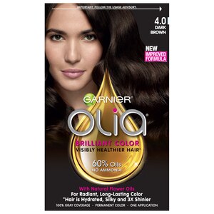 Garnier Olia Oil Powered Permanent Haircolor, 4.0 Dark Brown