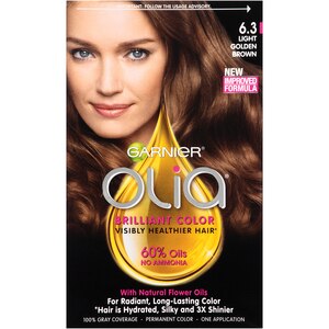 Garnier Olia Oil Powered Permanent Haircolor, 6.3 Light Golden Brown