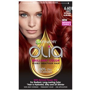 Garnier Olia Oil Powered Permanent Haircolor, 6.60 Light Intense Auburn