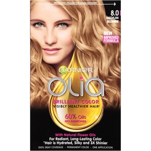 Garnier Olia Oil Powered Permanent Haircolor, 8.0 Medium Blonde