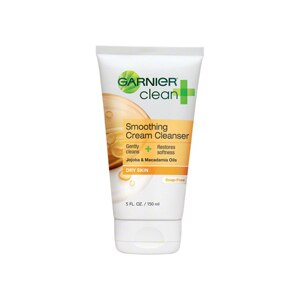 Garnier Clean + Smoothing Cream Cleanser for Dry Skin, Soap-Free
