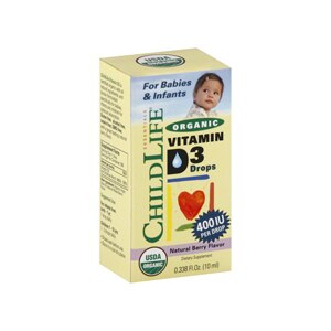 Childlife Organic Vitamin D3 Drops For Babies and Infants, Natural Berry Flavor