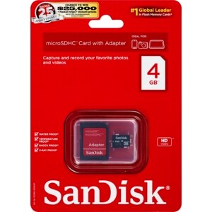 SanDisk Mobile microSDHC Card with Adapter 4GB